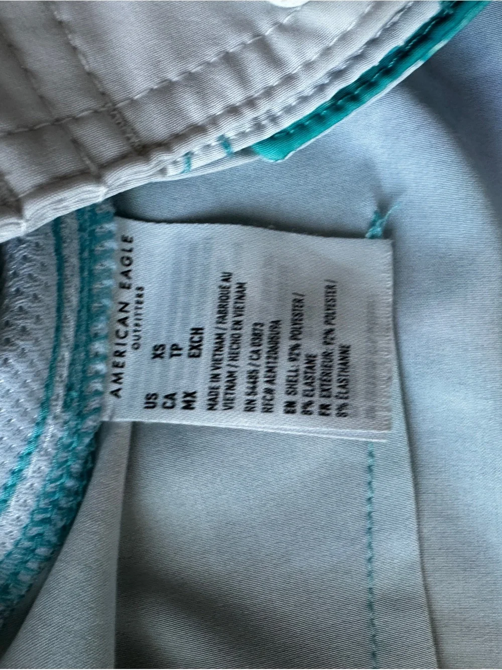 American Eagle XS Men's Gradient Aqua & Purple Check Swim Trunks